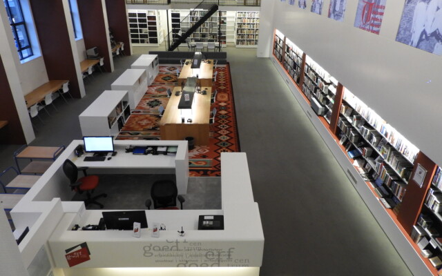 Foto van de studiezaal na de verbouwing op 3 oktober 2023 Foto van de studiezaal na de verbouwing op 3 oktober 2023