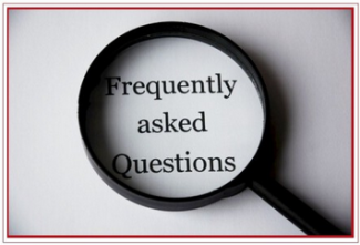 Foto van een loep met de tekst Frequently asked questions