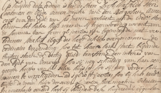 Foto van een akte met oud schrift