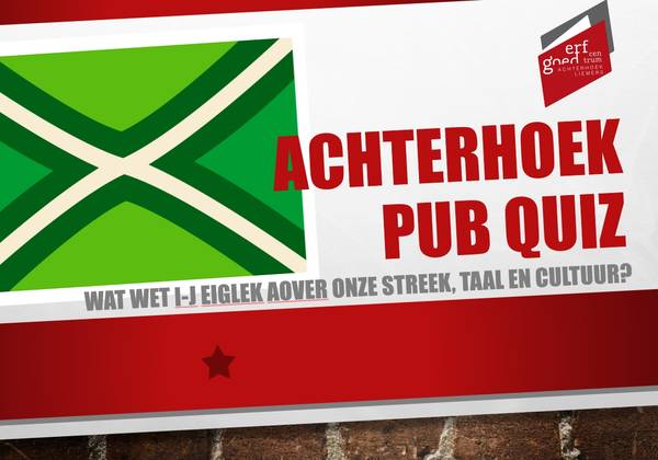 Banner Achterhoekse pubquiz met de Achterhoekse vlag
