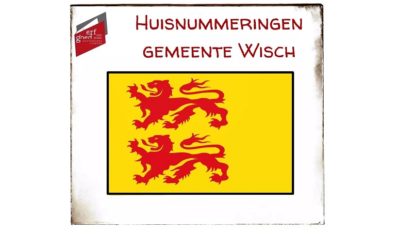 Banner huisnummeringen gemeente Wisch met de gemeentevlag